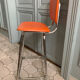 Duo of chair and stool 1970 orange and chromes