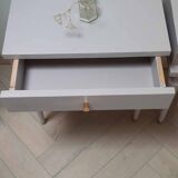 Pair of bedside tables with compass feet