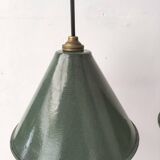 Enamelled sheet metal cone pendants