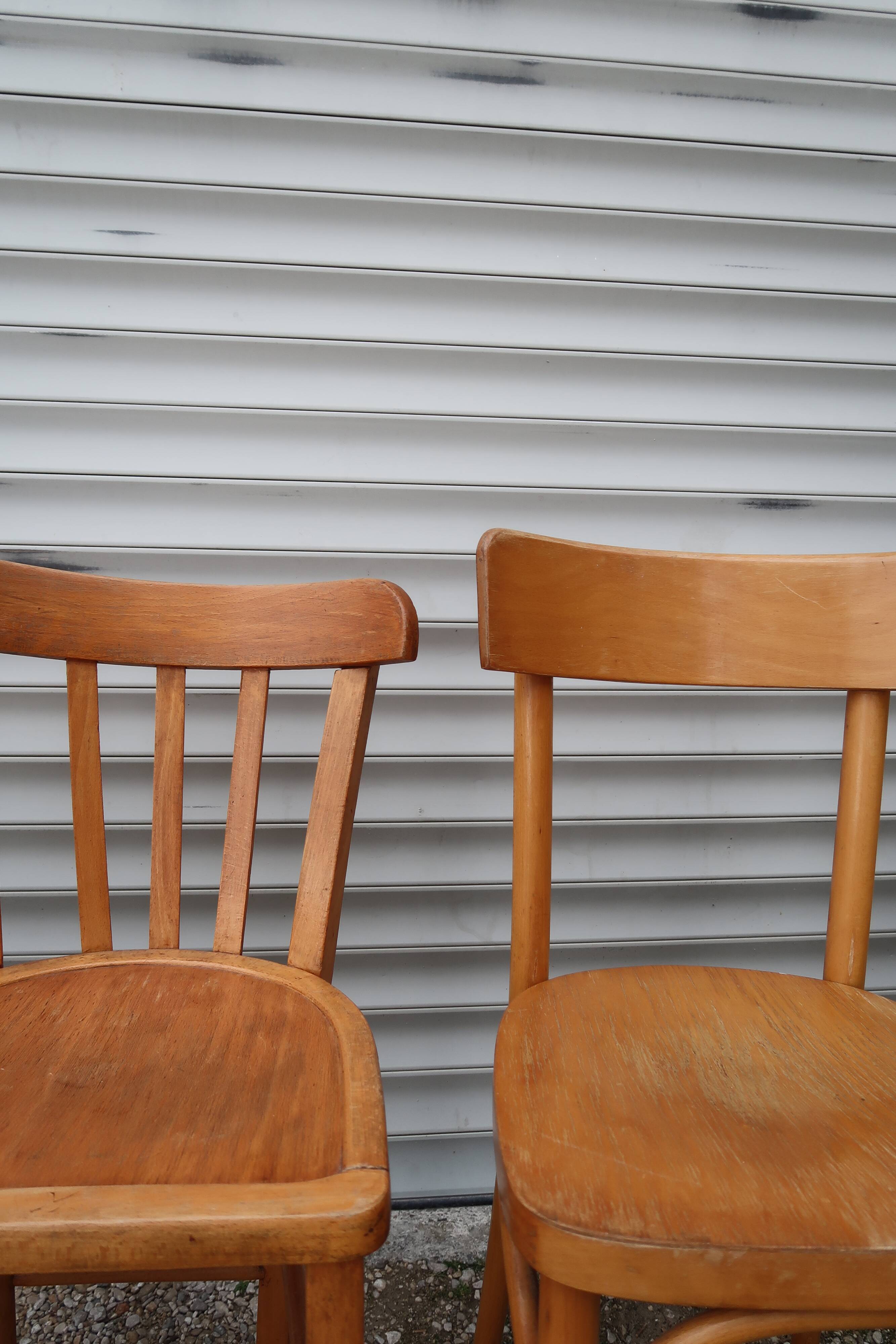 Lot de 4 chaises bistrot Thonet et Baumann