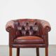 Red cow leather English chesterfield club chair