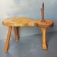 Tabouret de cordonnier vintage en bois massif et métal années 50/60