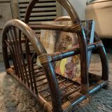 Dark bamboo magazine holders