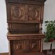 Magnificent buffet/cabinet in two parts, antique Henri II style, solid wood.