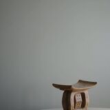 Ashanti stool, hand-carved hardwood stool from West Africa, Wabi Sabi, 20th century