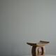 Ashanti stool, hand-carved hardwood stool from West Africa, Wabi Sabi, 20th century