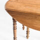 Vintage solid wood table with folding shutters with two extensions, France 1950