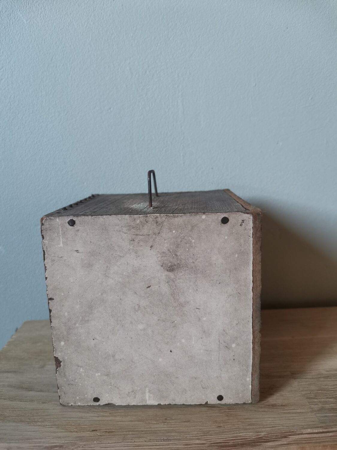 Bird cage, vintage rustic mouse cabinet curiosity