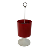 Umbrella stand, tulip base, enamelled sheet metal and brass, 1950