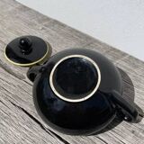 Sucrier bonbonnière céramique noir et jaune villeroy et boch Biarritz