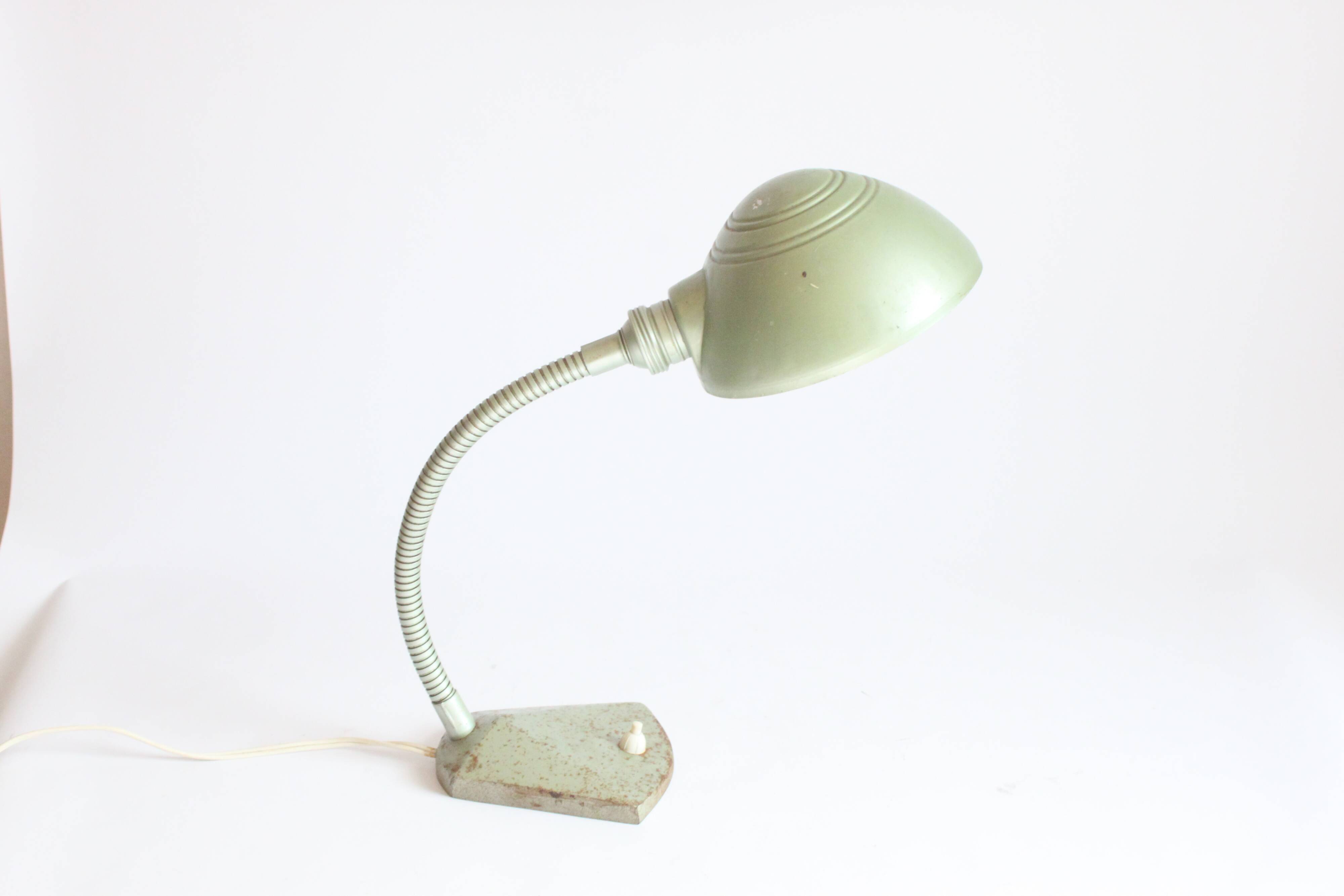 Art deco Gooseneck Desk Lamp By Erpé, Belgium 1930S