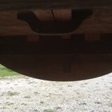 Oval campaign table with stolen solid wood