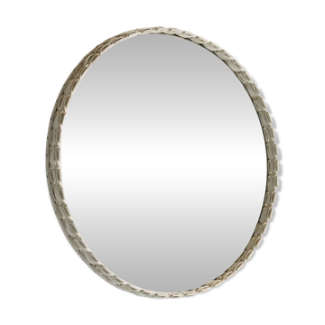 Miroir encadré en bois