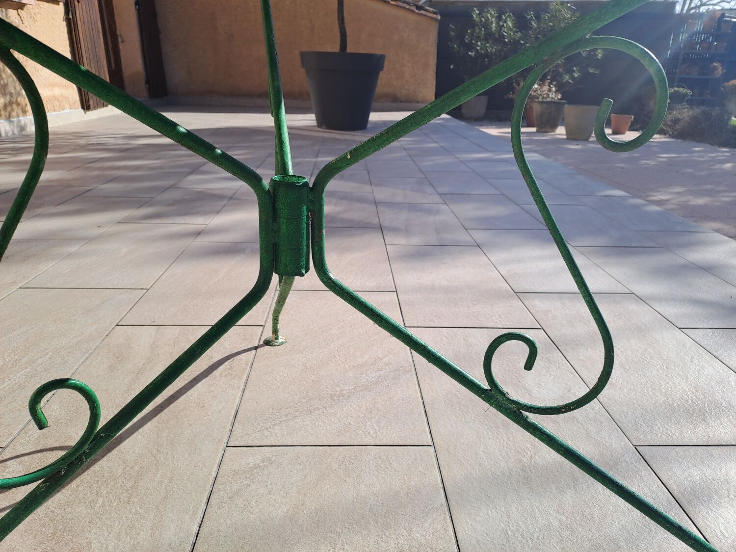 Wrought iron garden table
