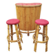Bamboo tiki bar and two stools