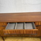 Mid-Century Retro Vintage Teak & Zebrano Wood Sideboard by Elliots of Newbu