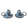 Pair of speckled glazed ceramic candle holders rat of the cellar