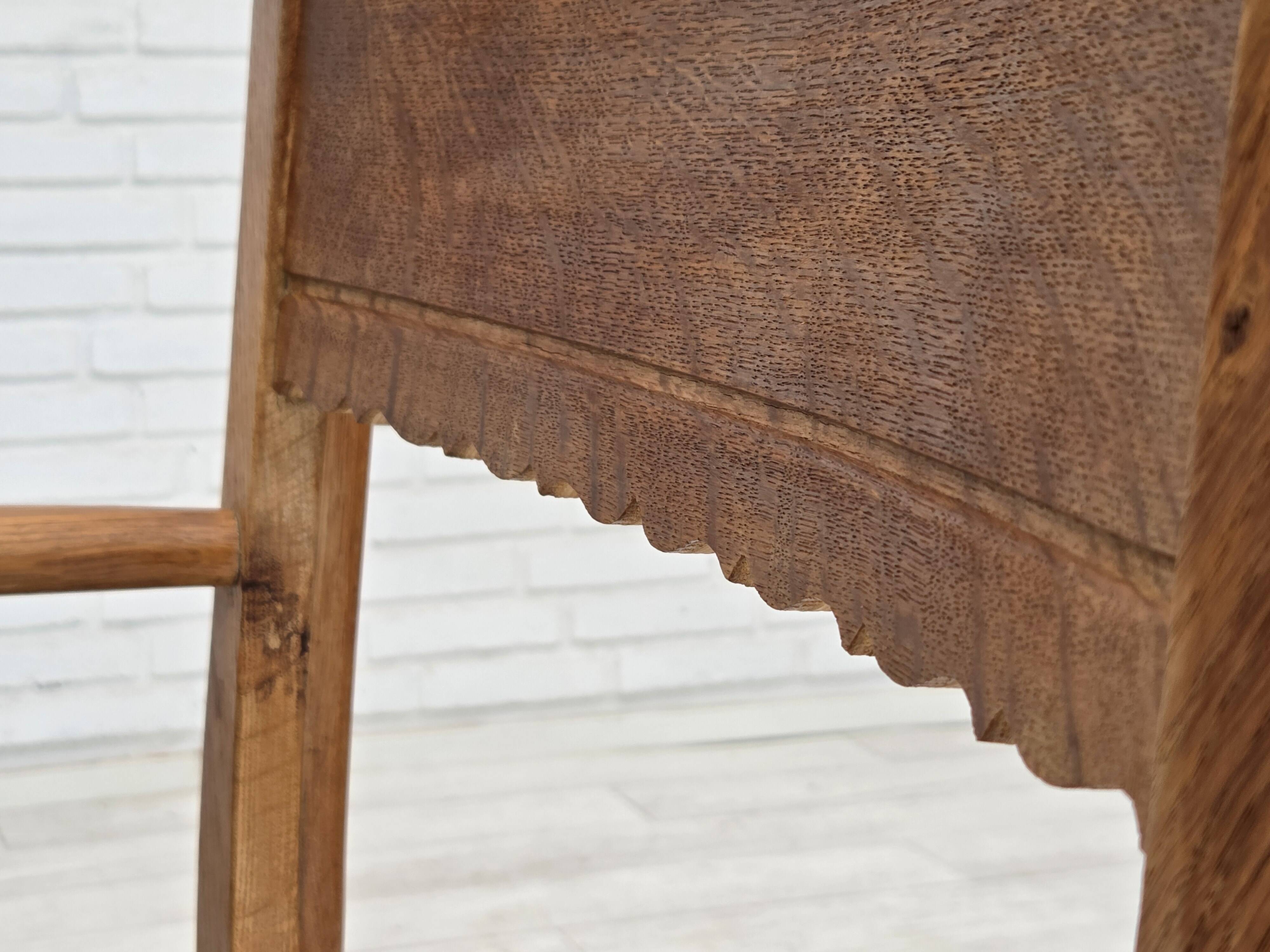 1960s, Danish armchair, completely reupholstered, furniture cowhide, oak.