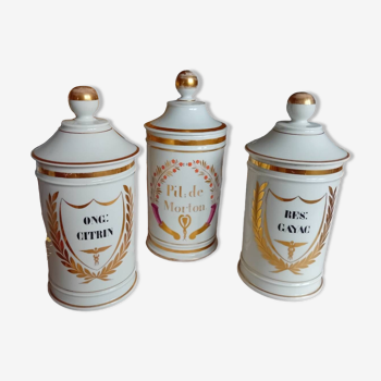 Three apothecary medicine jars