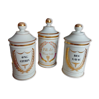 Three apothecary medicine jars