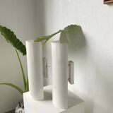 Pair of Parscot wall lights in white lacquered metal from the 80s