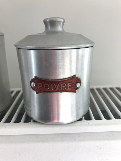 Lot of 4 aluminum spice jars