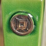 Vase en céramique craquelée vert