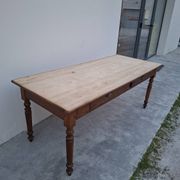 Table de métier ancienne, 2 tiroirs, piètements Louis Philippe