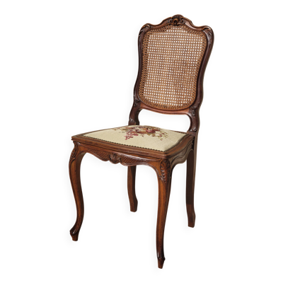 Chaise ancienne style Louis XV en noyer