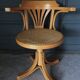 Armchair american turning desk wood hanger chene clair 1960 cannage