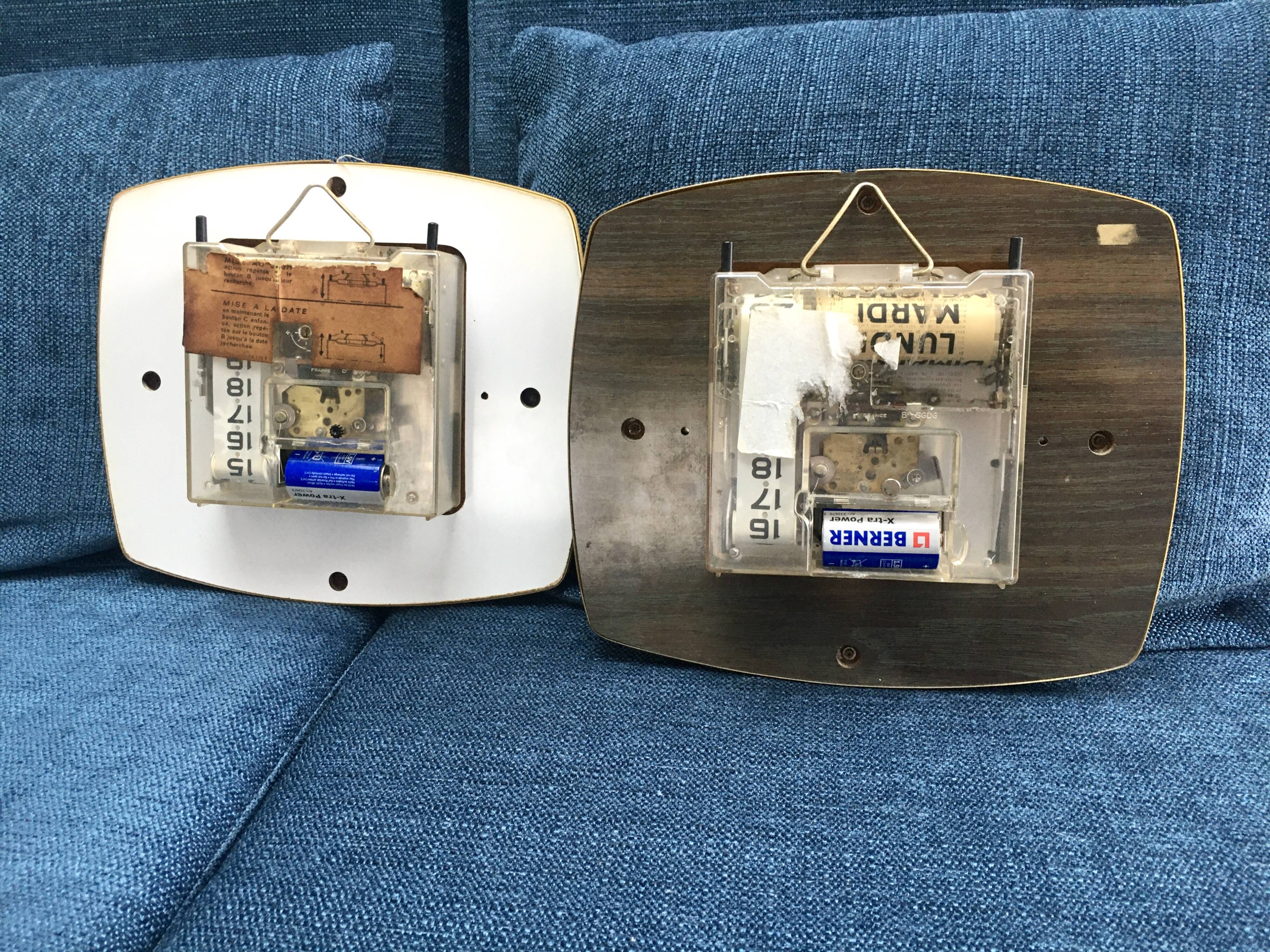 Rare duo of vintage roll clocks JAZ Licato 1960