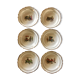 6 small hollow plates in white porcelain pattern vintage cars