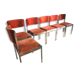 6 Milo Baughman orange chairs