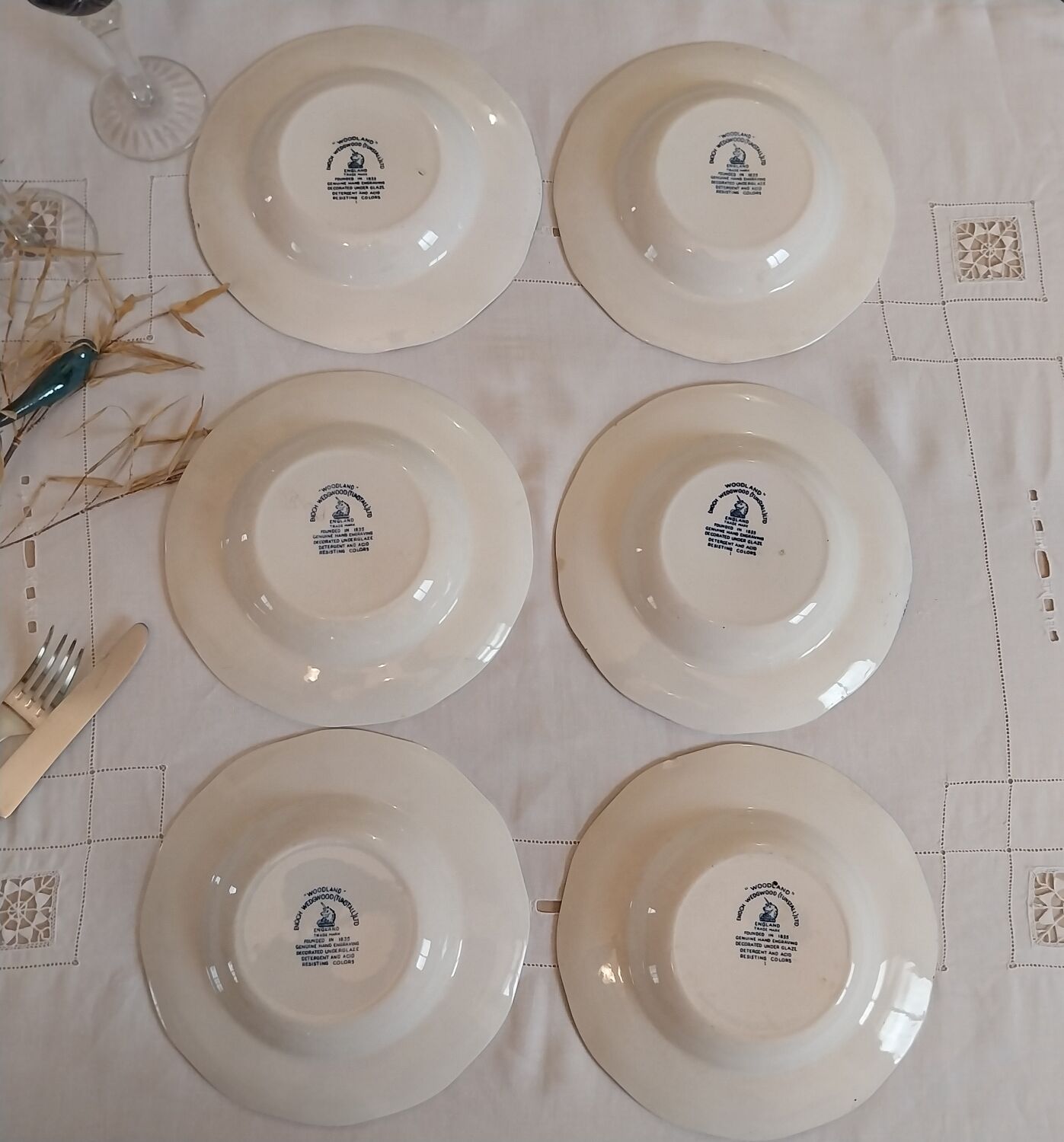 Woodland Wedgwood deep plates