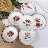Mismatched vintage dinner plates x6