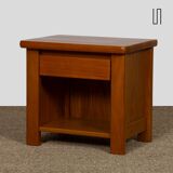 Vintage solid elm bedside table, 1980