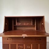 Bureau vintage secrétaire angleterre en teck des années 1960