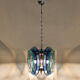 1970s gorgeous blue and green chandelier by veca. made in italy