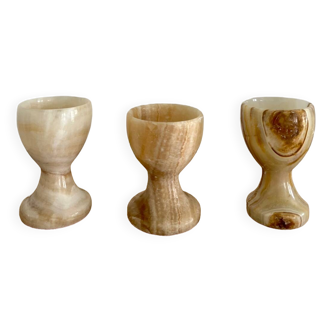 Trio of onyx egg cups