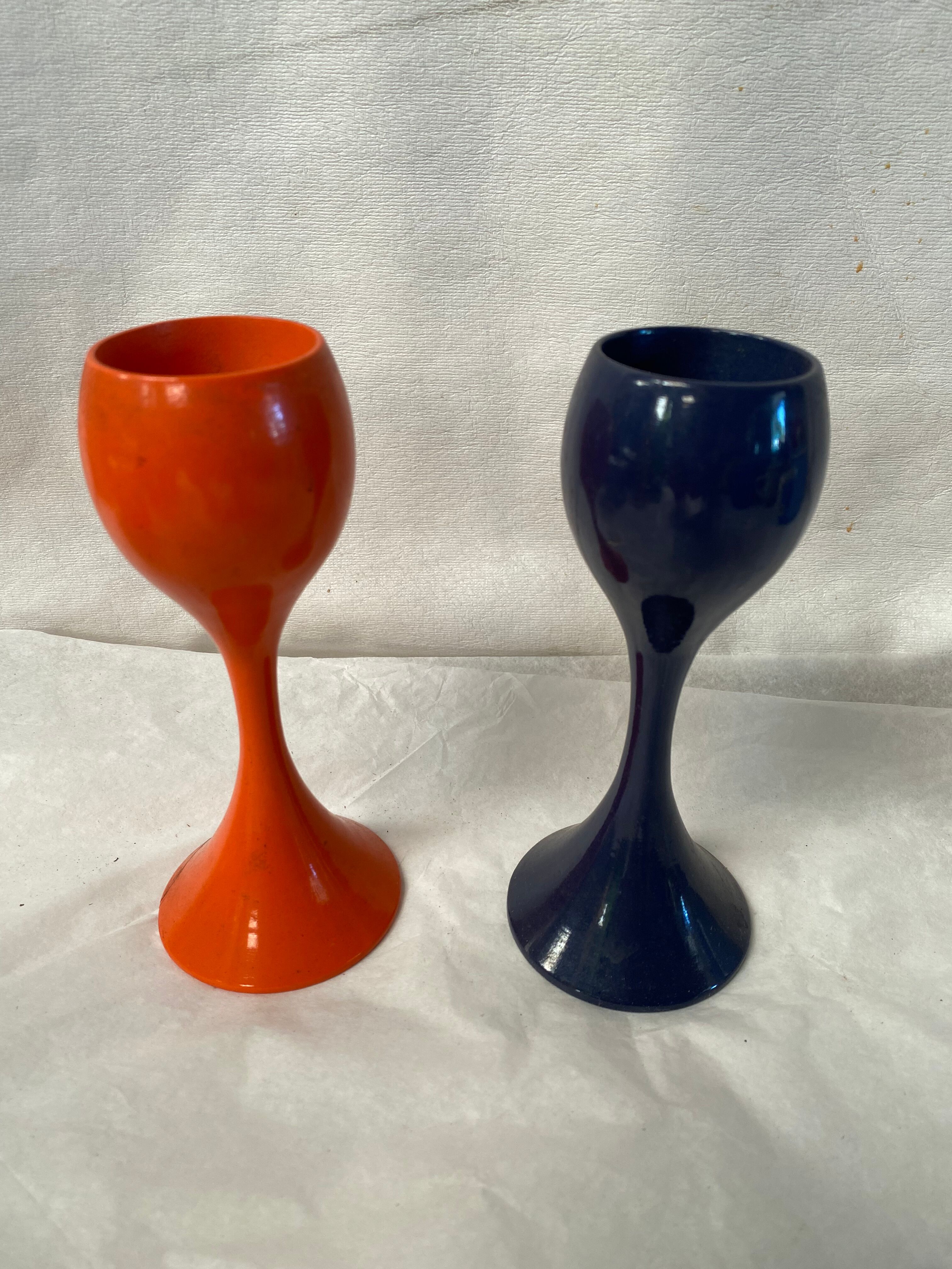 Pair of vintage coquetiers wood Philippe Capelle