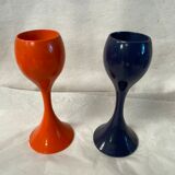 Pair of vintage coquetiers wood Philippe Capelle