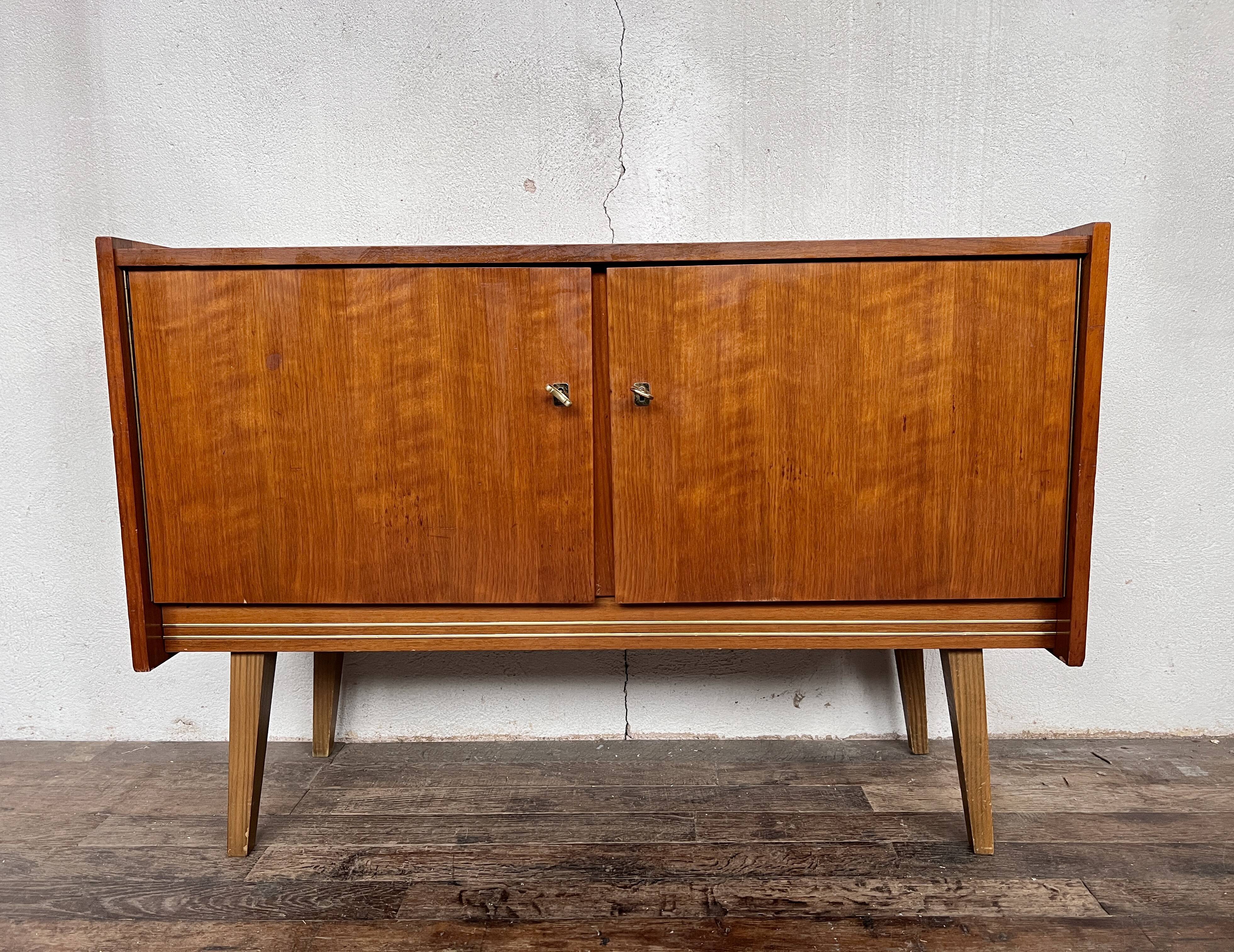 Vintage teak compass feet