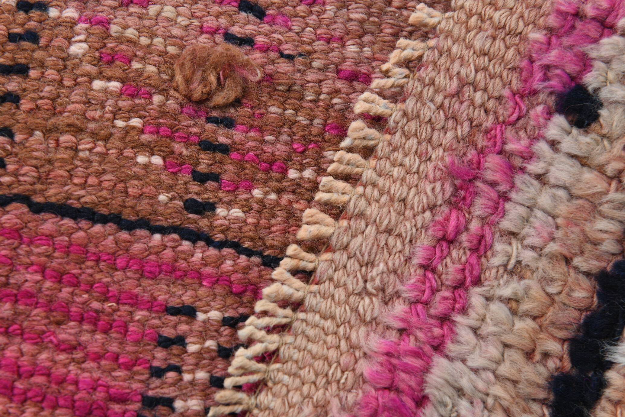 3x10 pastel pink & blue vintage rug