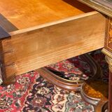 Table de milieu marqueterie et bronze époque Napoléon III - XIXe