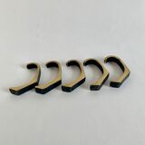 Brass wall hooks from Herta Baller, set of 5