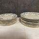 Lot 8 flat plates and 8 desserts 1900 art nouveau Longchamp