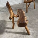 Pair of folk art wooden chairs