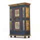 Cabinet de mariée en folk art peint antique de ferme rustique 1863