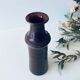 Tubular vase in glazed brown sandstone