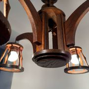 50s wooden chandelier